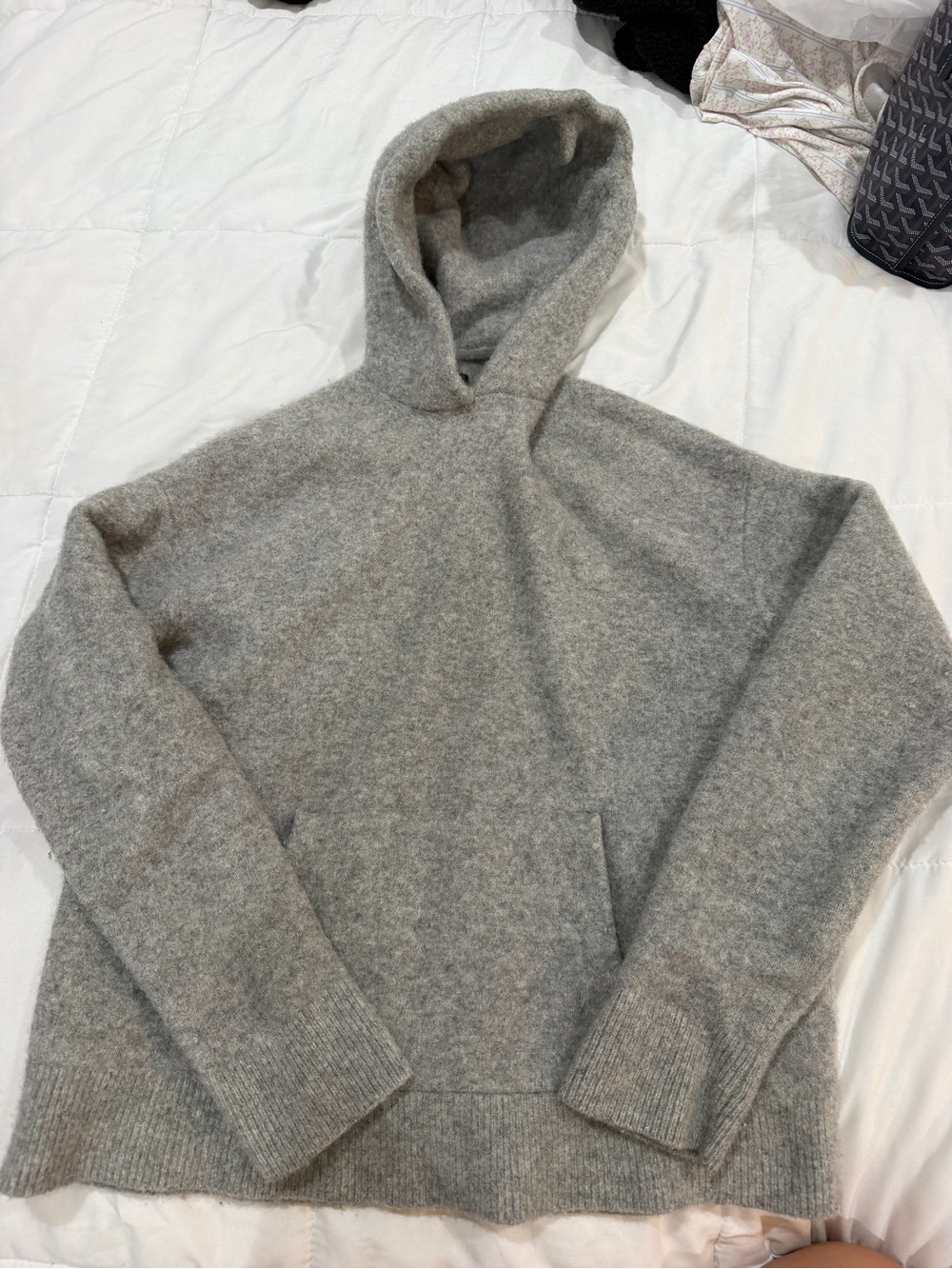 AllSaints Grey Wool Hooded Sweater